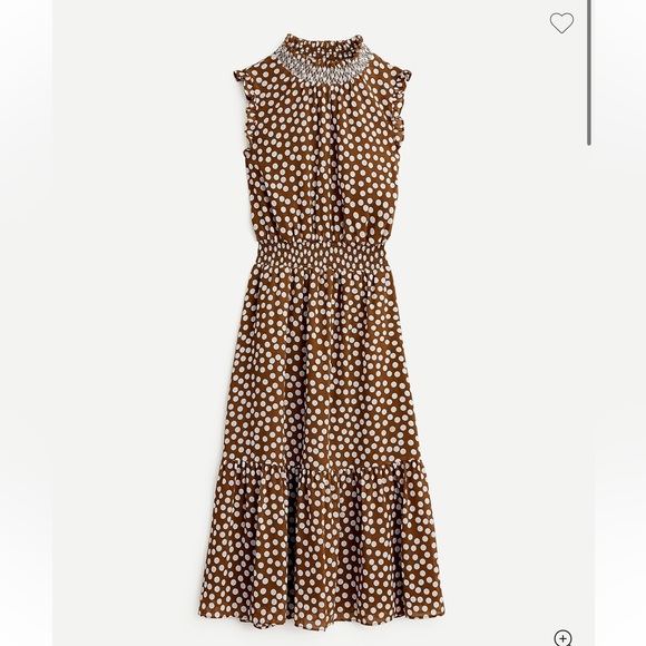 J. Crew Dresses & Skirts - J. Crew Smoked Waist Polka Dot Midi Dress Size XS